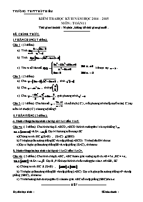 Kiểm tra kỳ II môn học Toán lớp 11